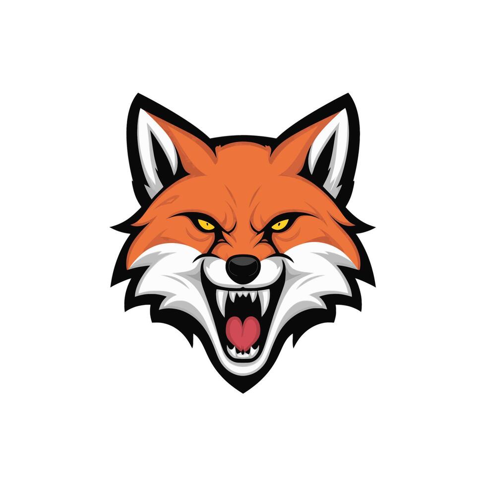 fox design illustration logo on white background vector