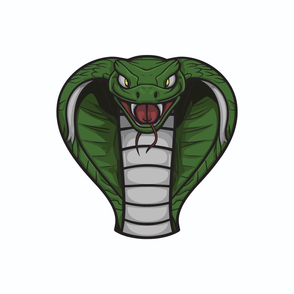 snake cobra logo design illustration on white background vector