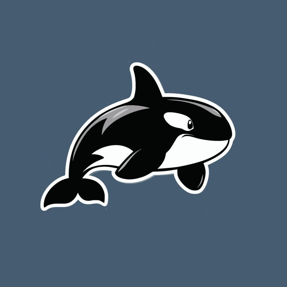 Orca whale flat design illustration logo vector