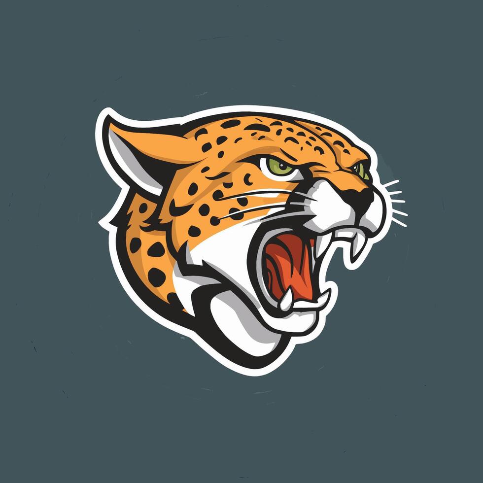 cheetah head illustration design logo vector