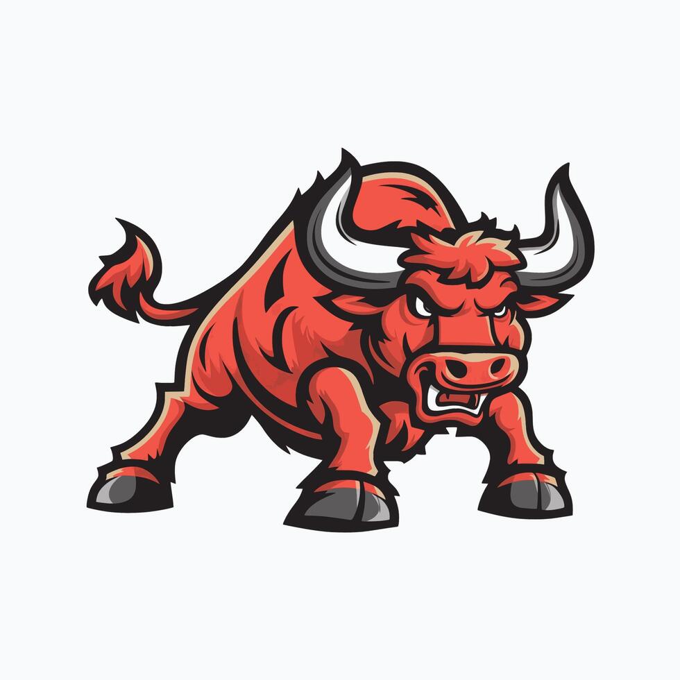 bull logo design illustration on white background vector