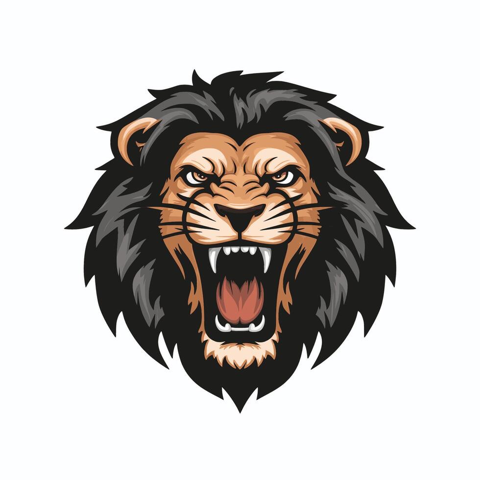 lion design illustration logo on white background vector
