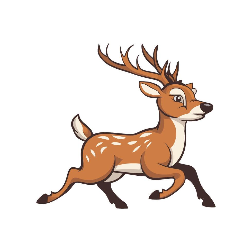 deer design illustration logo on white background vector