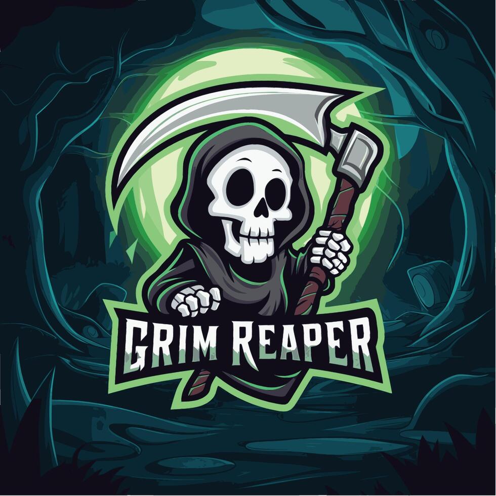 grim reaper design illustration logo vector