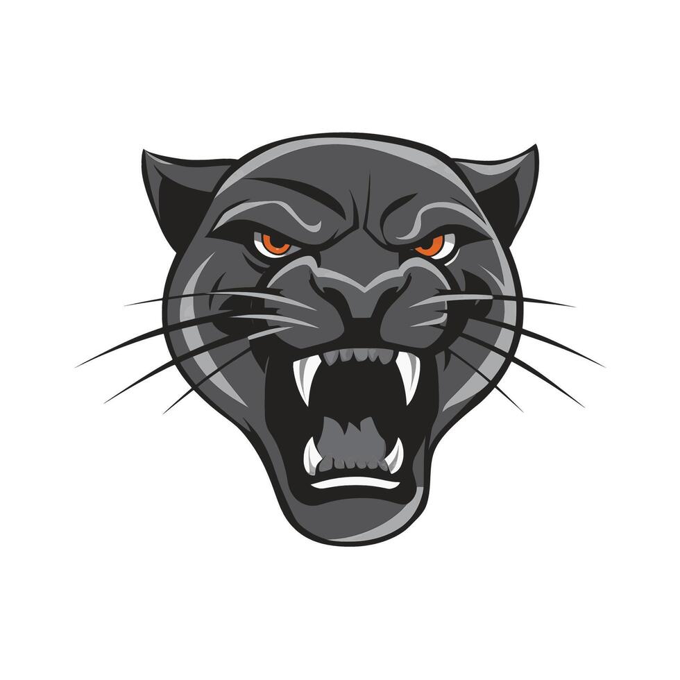 Black panther design illustration on white background vector