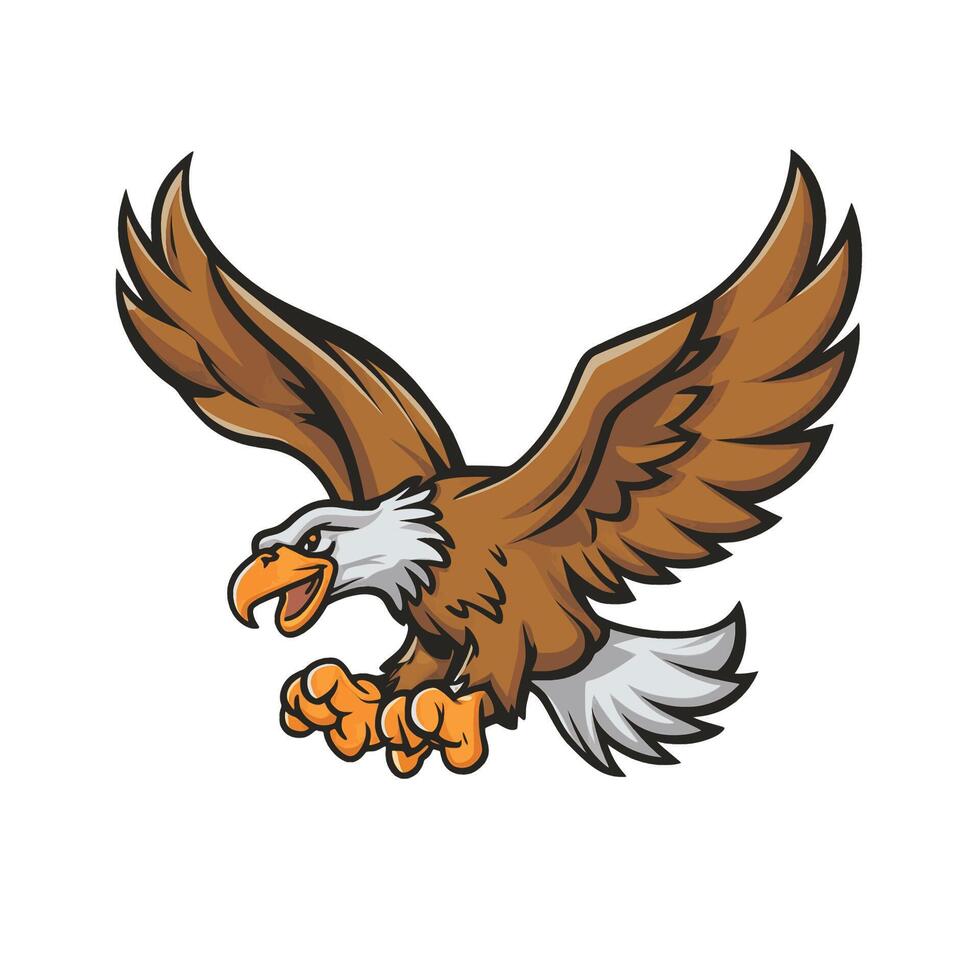 eagle flying design illustration logo on white background vector