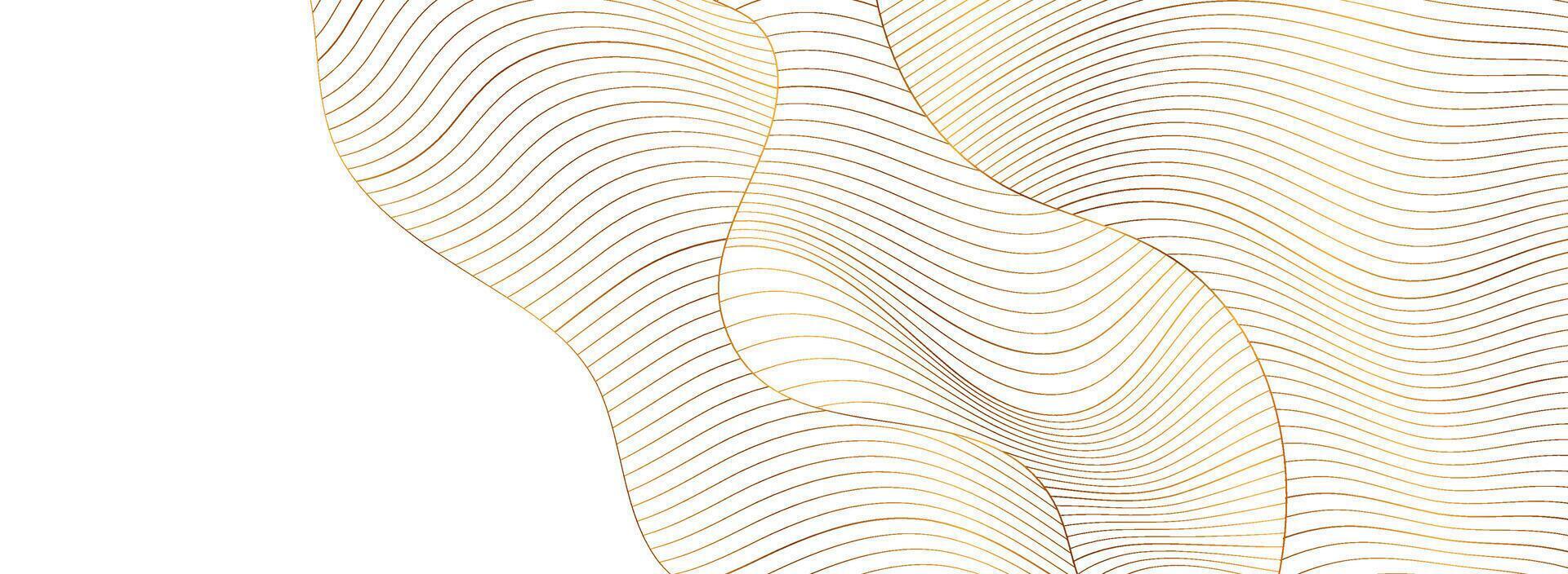 White abstract background with golden refracted wavy pattern vector