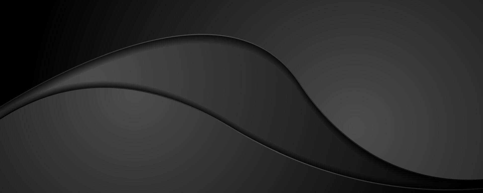 Black waves abstract corporate geometric background vector