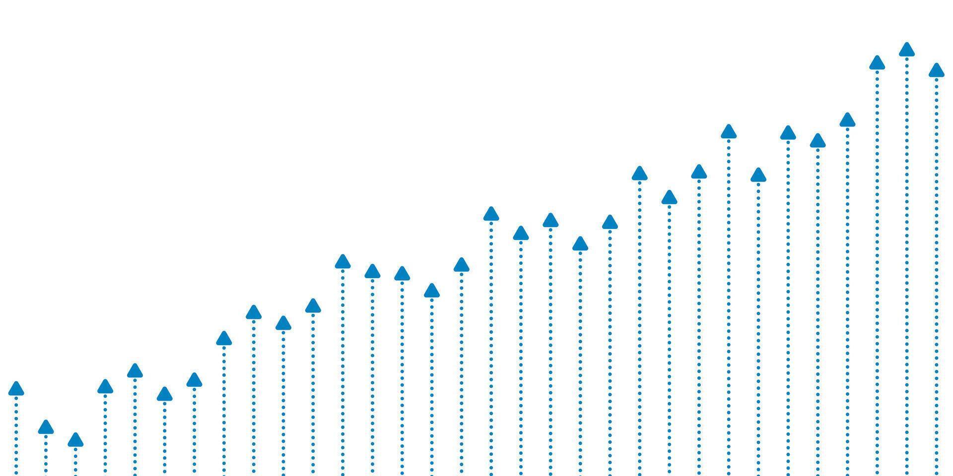 Abstract growing financial graph chart arrows background vector