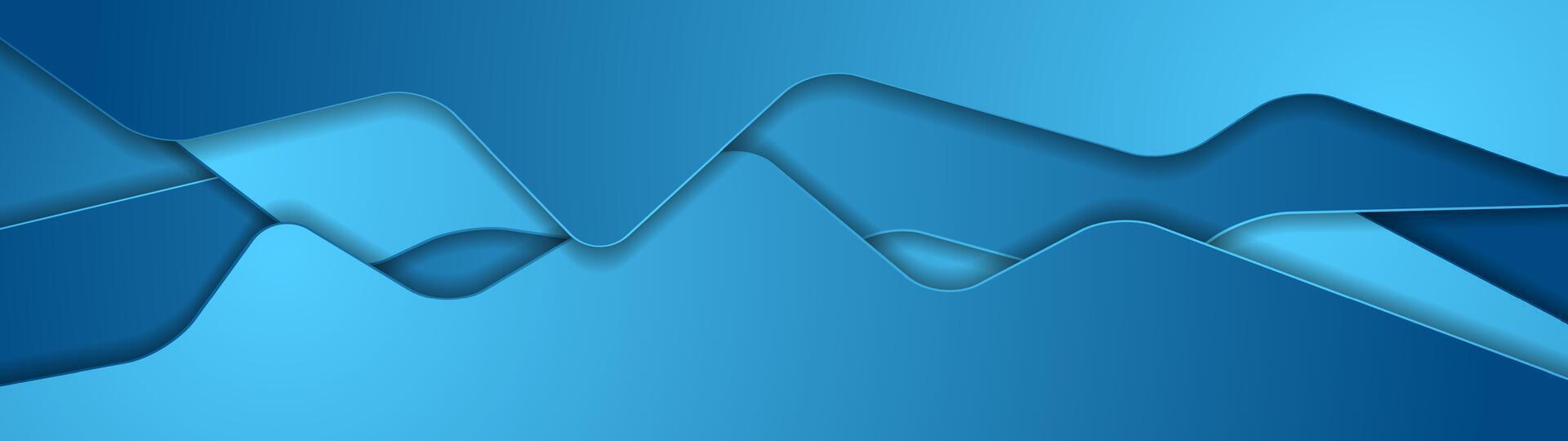 Blue paper geometric shapes abstract corporate background vector