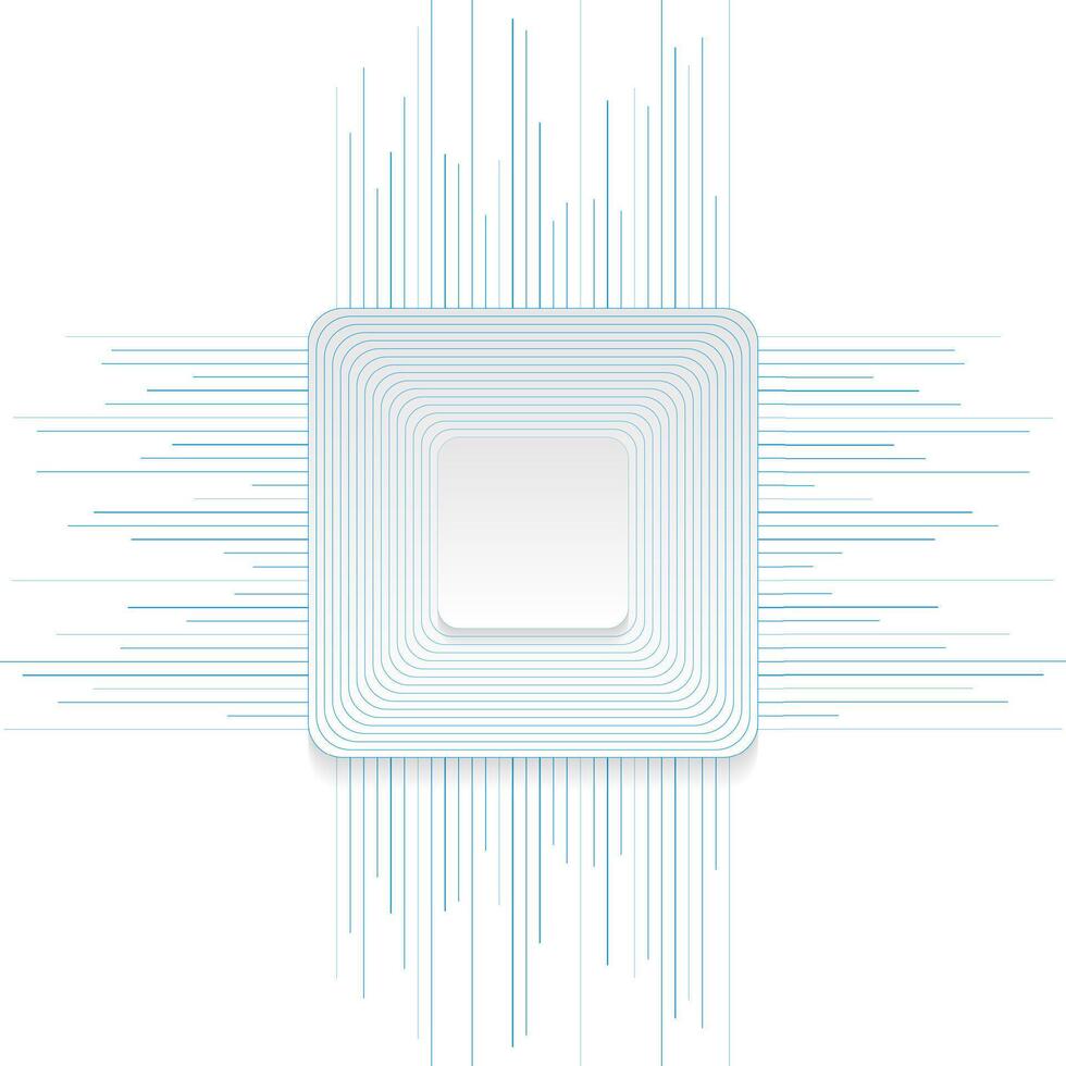 Blue white squares and lines concept abstract tech background vector