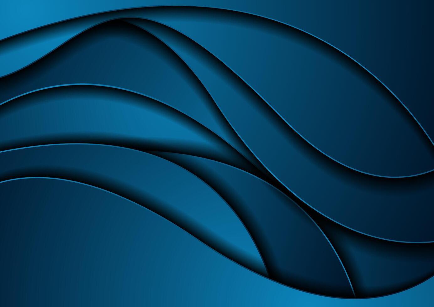 Dark blue waves abstract corporate elegant background vector