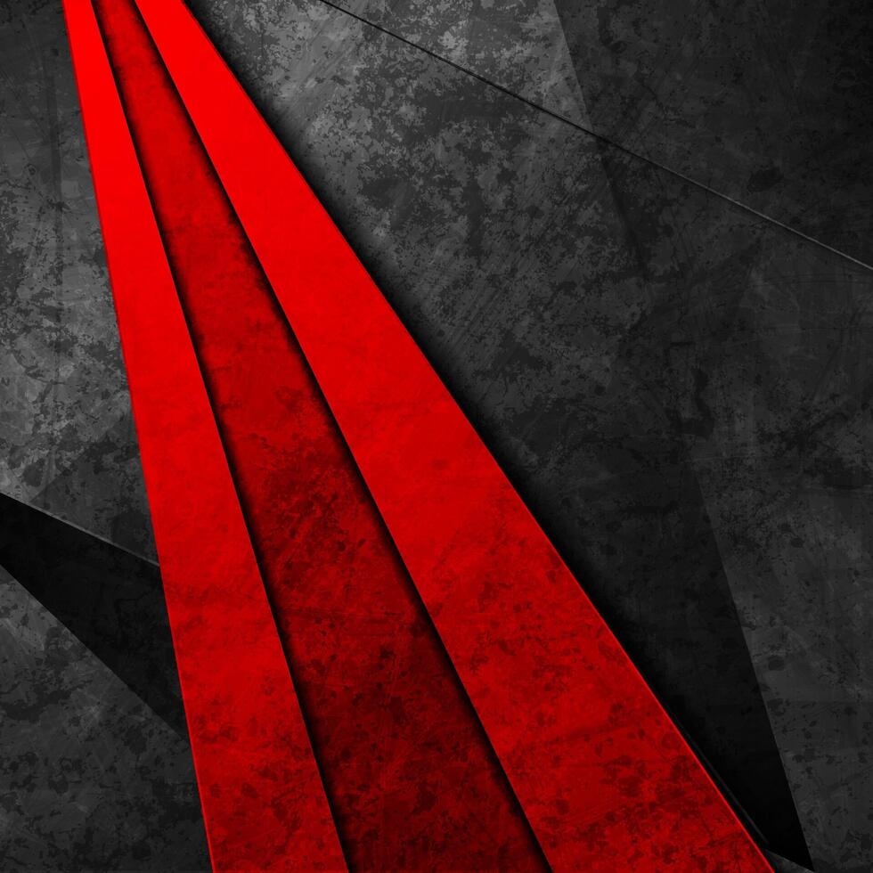 Black and red abstract grunge geometric background vector