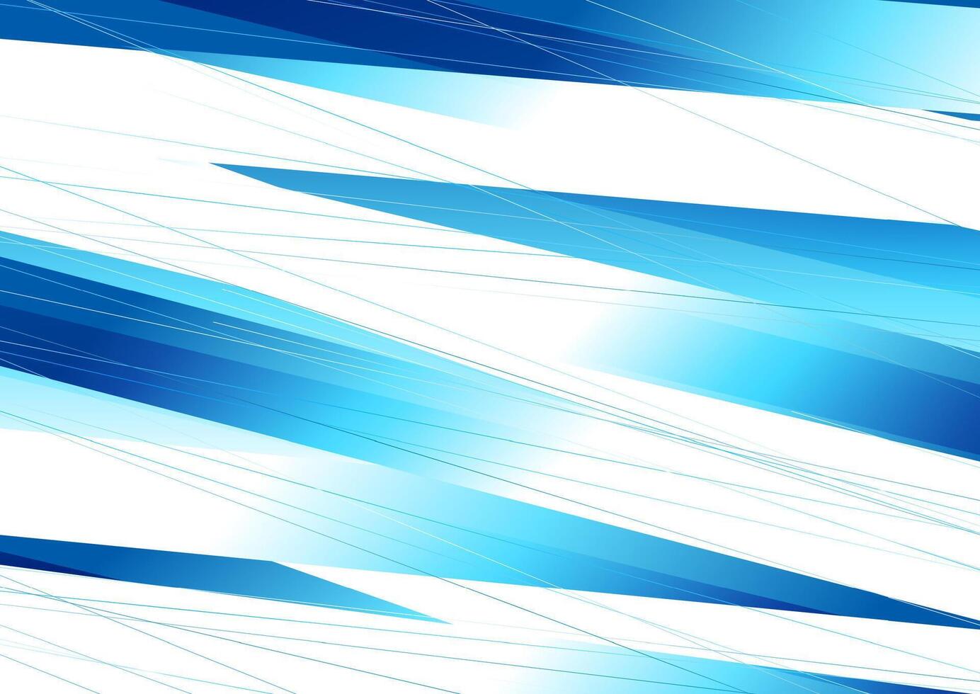 Tech glossy blue white stripes abstract background vector