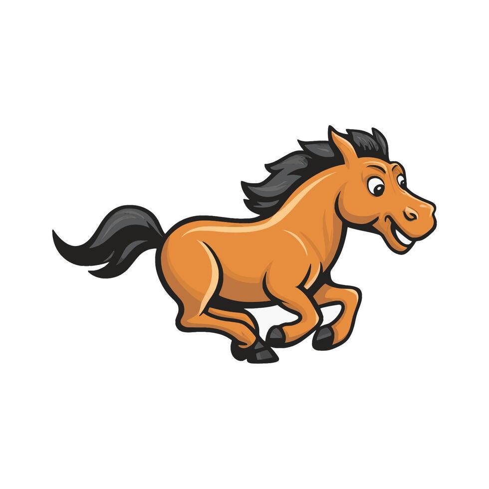 horse running design illustration logo vector