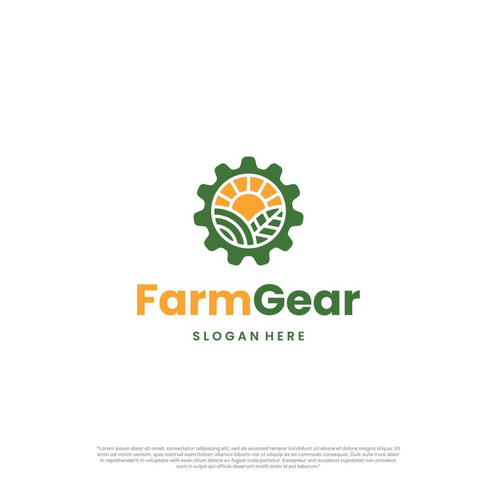 Mechanical machine farm logo icon on isolated background vector
