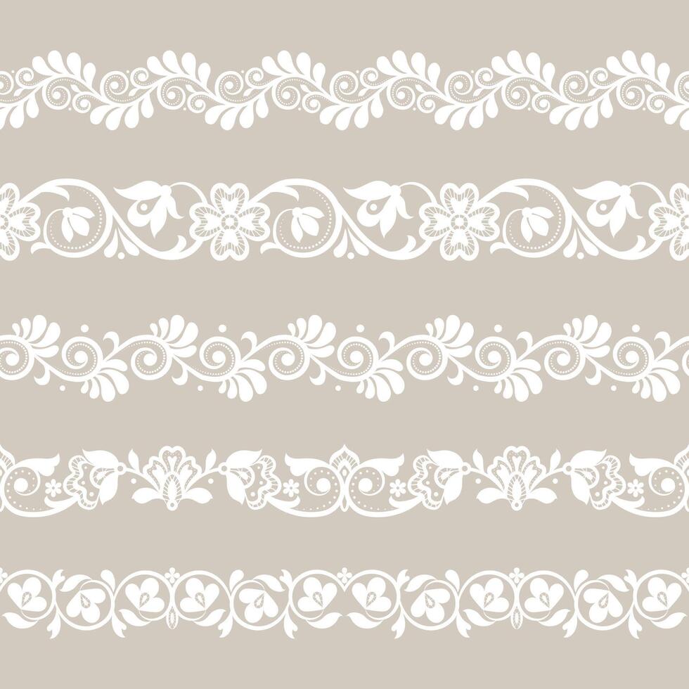 Set Lace seamless background vector