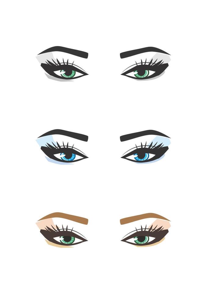 Female eyes with long lashes and make up vector