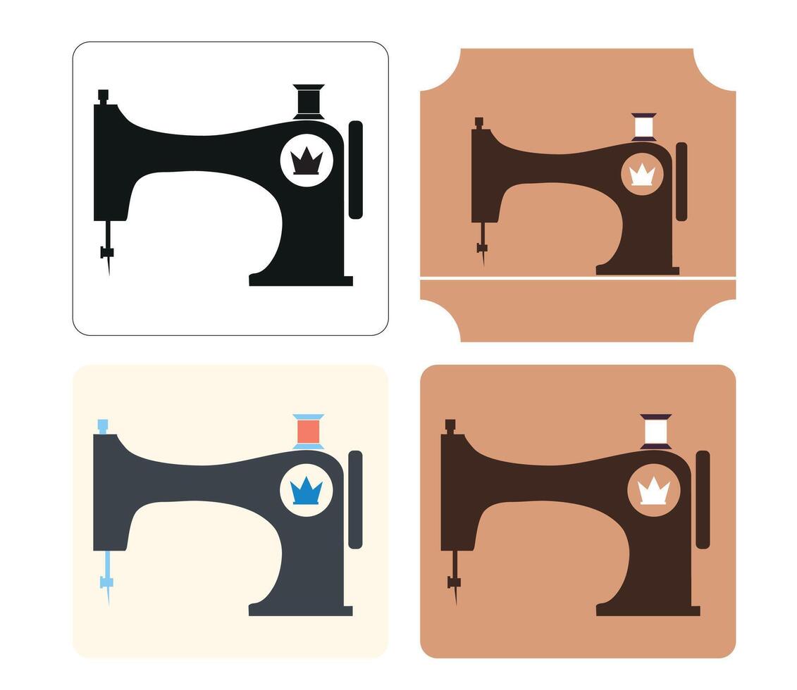 Set of sew machine icon. Simple illustration vector