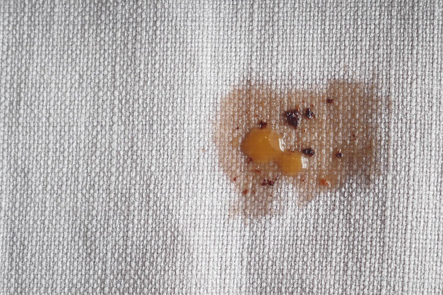 Fabric that is stained with an abstract pattern created by a food spill, showcasing art photo