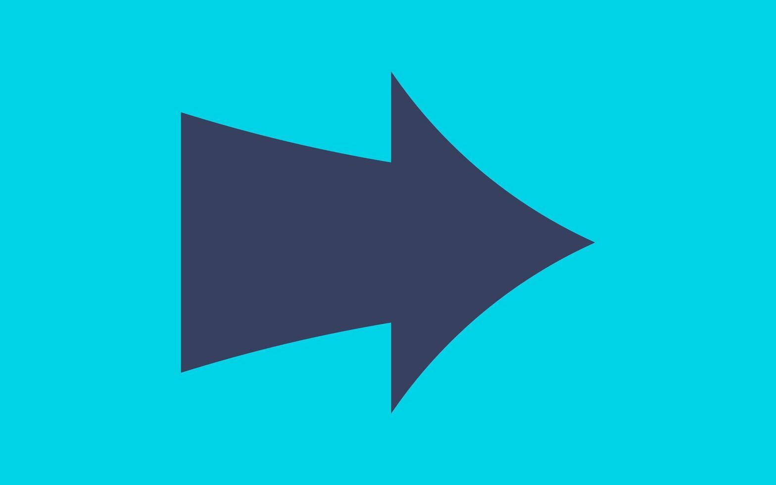 Purple arrow isolated on blue background for direction, queue, progress symbol vector