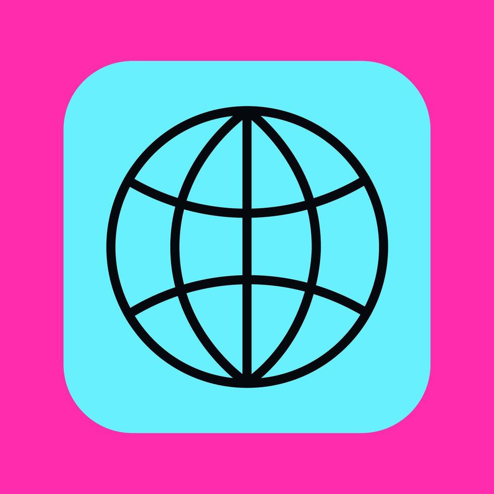 Web icon in rounded square for cyberspace and global communication symbol vector