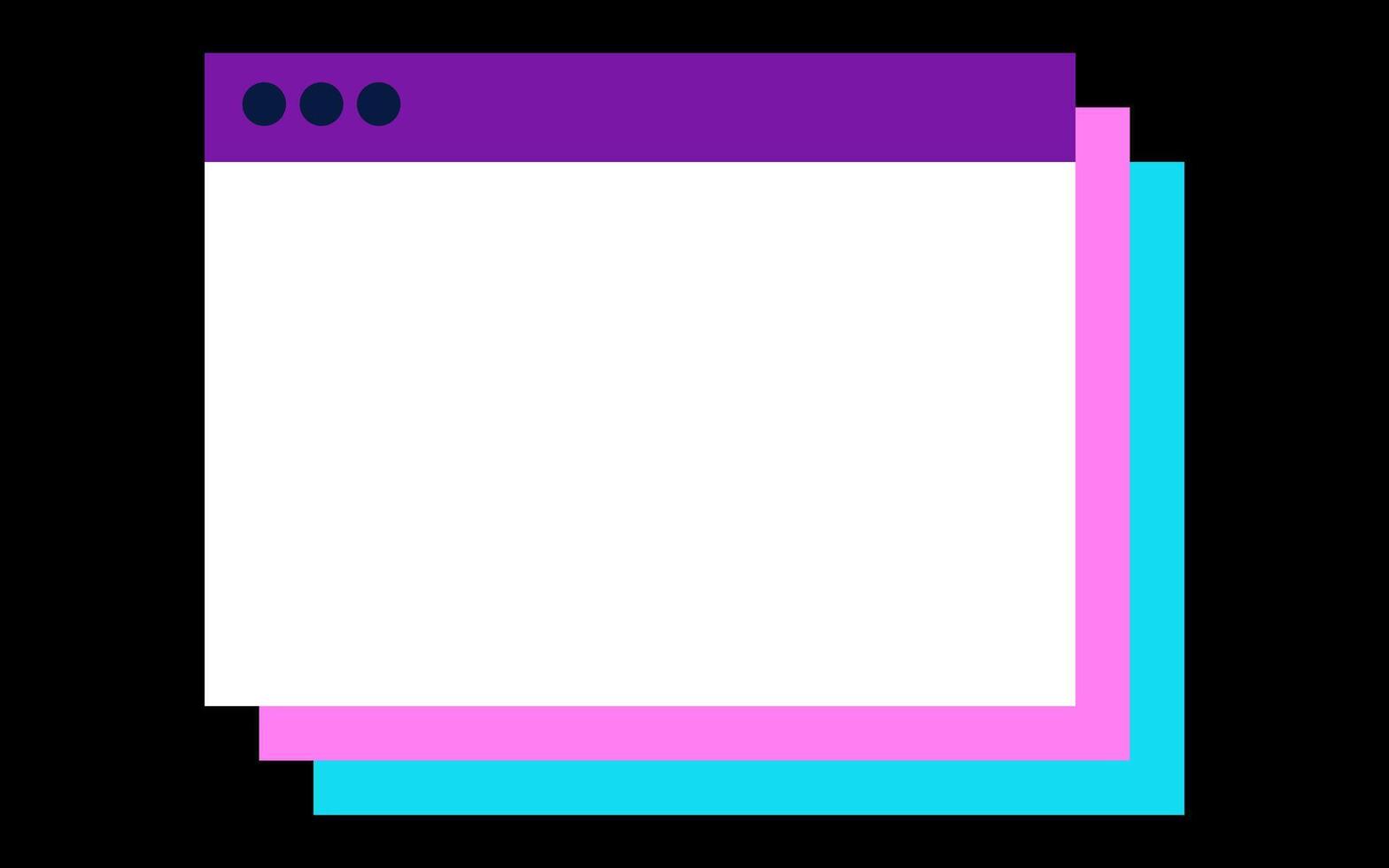 Browser window frame isolated on dark background vector