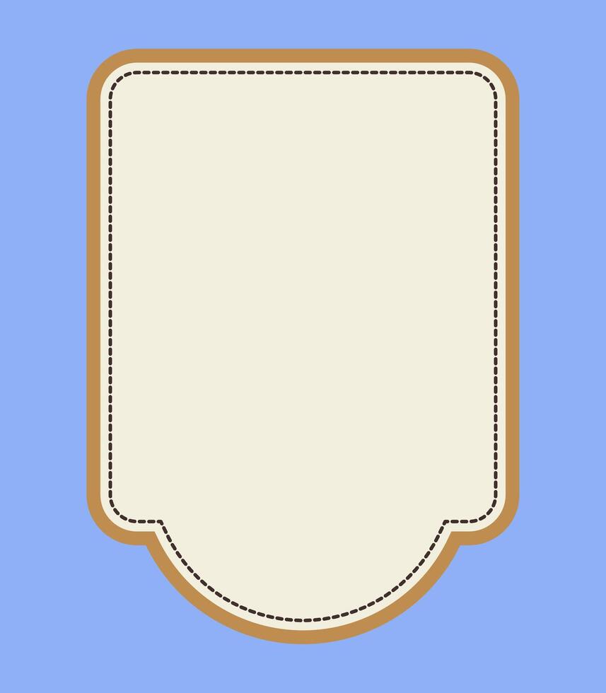 Retro label with dashed line for advertising badge and tag vector