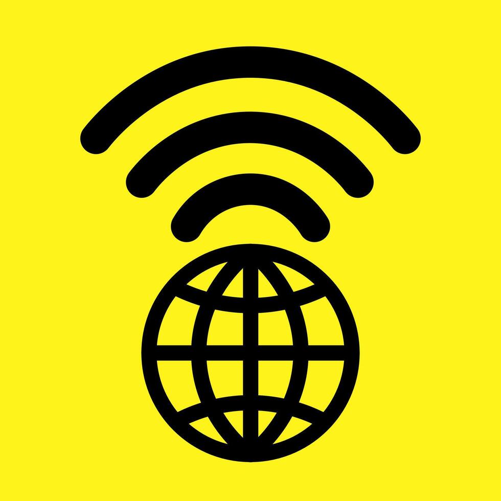 Web icon with wifi symbol for cyberspace and global communication symbol vector