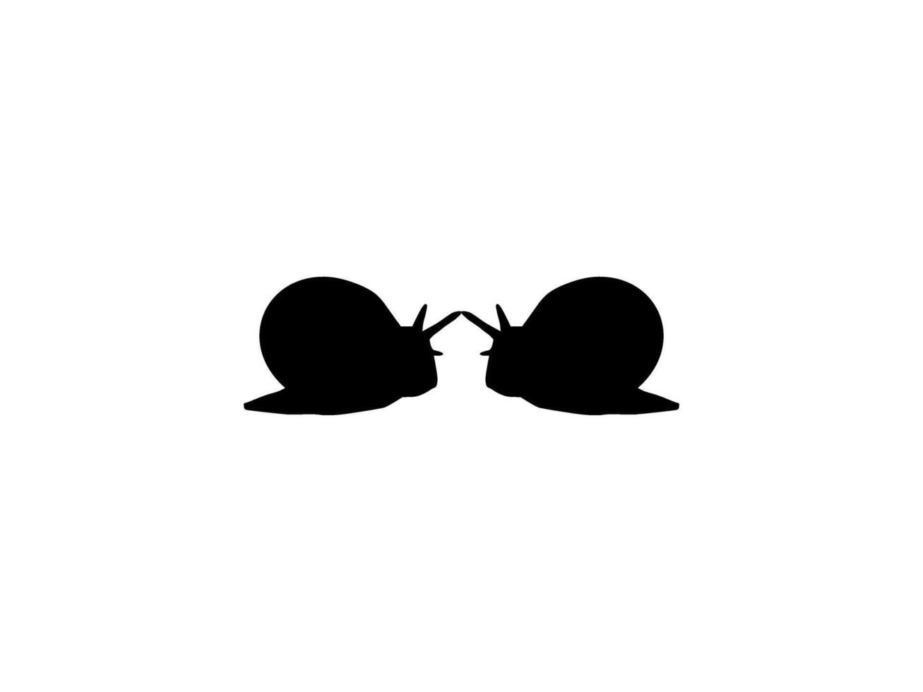 Silhouette of the Snails are also called Escargot, Flat Style, Pair Animal Series, can use for Logo, Art Illustration, Apps, Website or Graphic Design Element vector