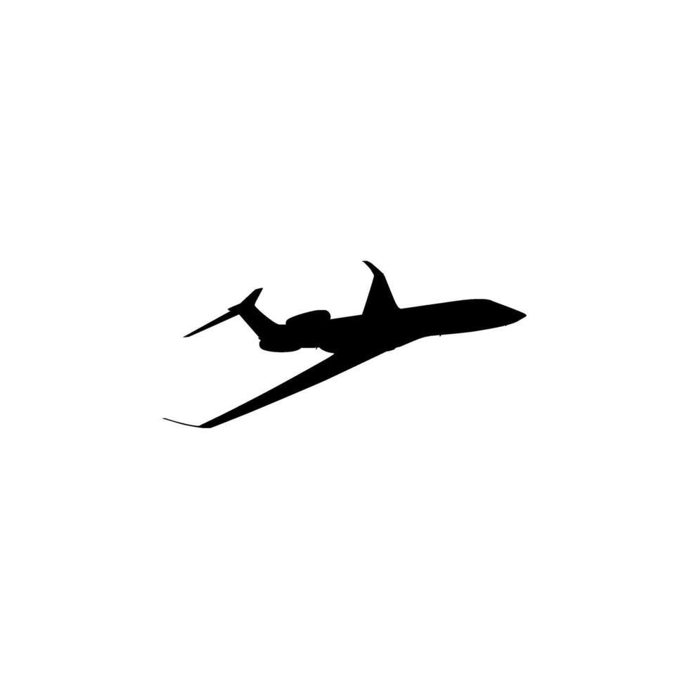 Silhouette of the Private Jet, Aircraft, Aeroplane. Flat Style, can use for Logo Gram, Pictogram, Apps, Website, or Graphic Design Element vector