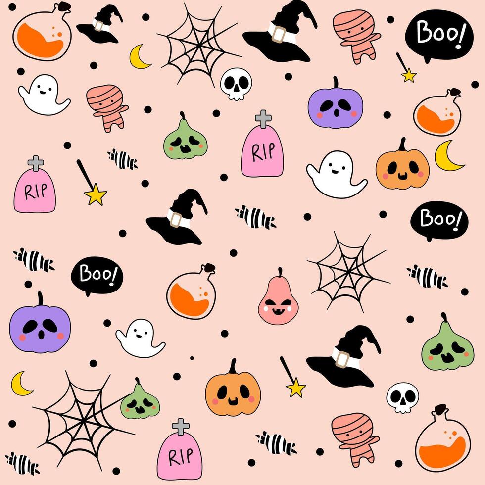 Spooky Halloween Gingerbread man seamless pattern. Halloween cookies background. vector