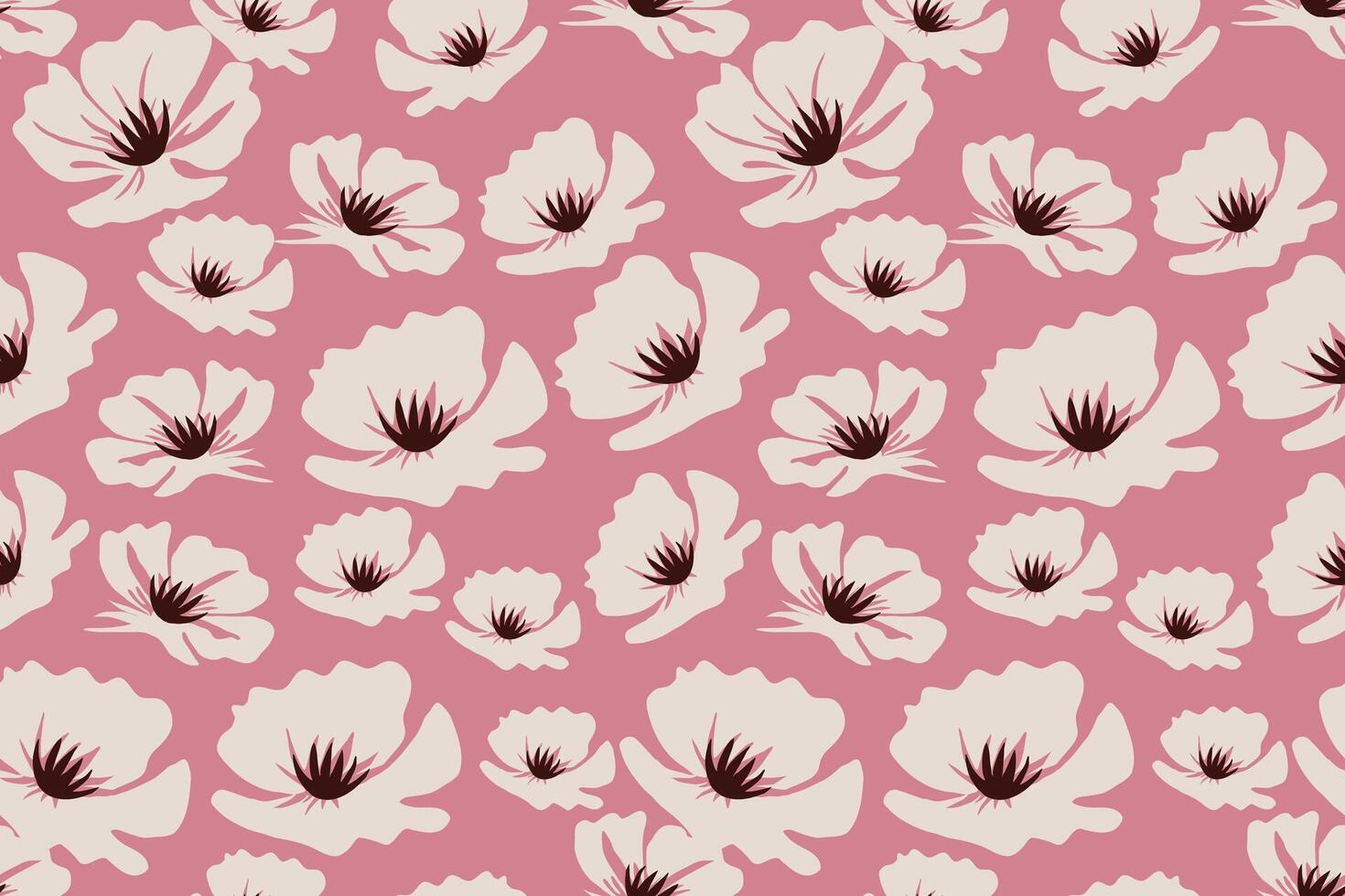 daisy flower seamless pattern with purple and pink backgrounds illustration. Cute floral print. vector
