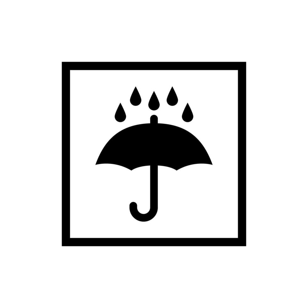 Keep dry label symbol , umbrella icon for packaging. vector