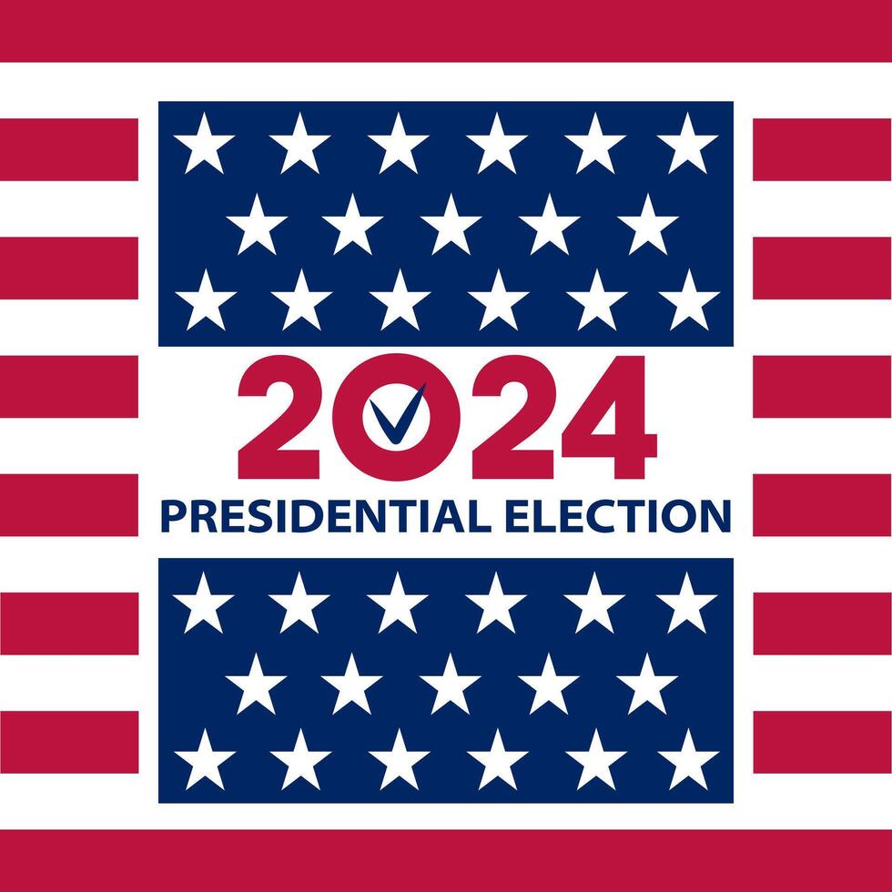 USA election 2024 banner. Vote poster template. vector