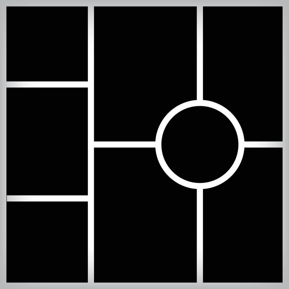 Stencil composition collage template for square photos. design and grid for photos. Simple trendy geometric design on white background vector