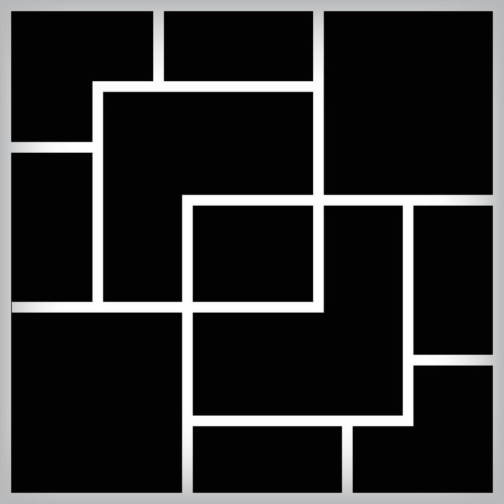 Stencil composition collage template for square photos. design and grid for photos. Simple trendy geometric design on white background vector