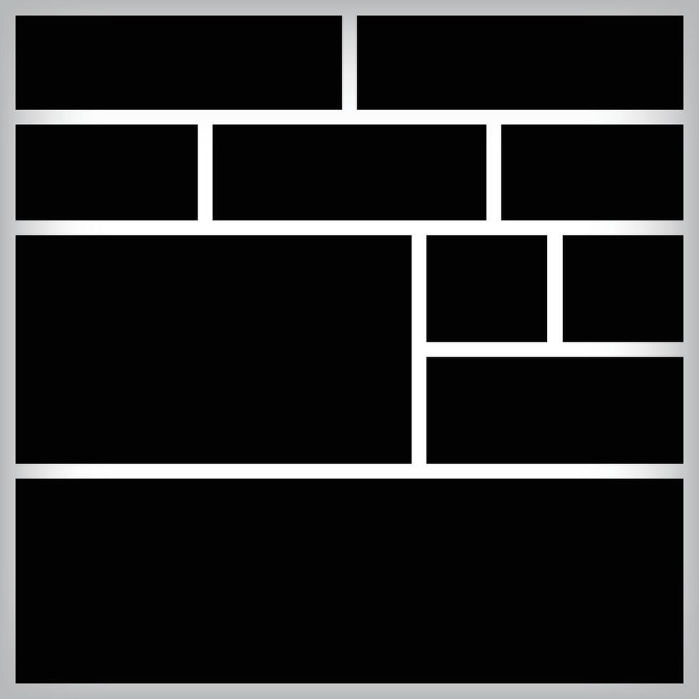 Stencil composition collage template for square photos. design and grid for photos. Simple trendy geometric design on white background vector