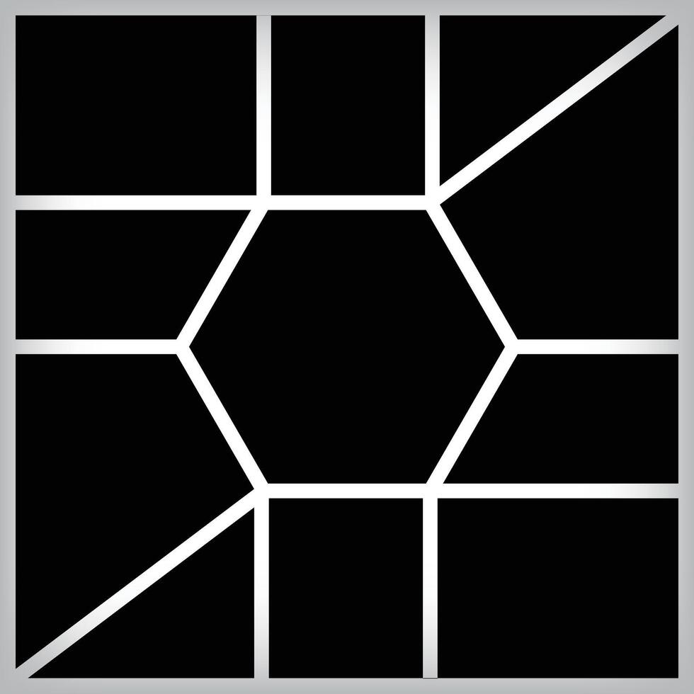 Stencil composition collage template for square photos. design and grid for photos. Simple trendy geometric design on white background vector