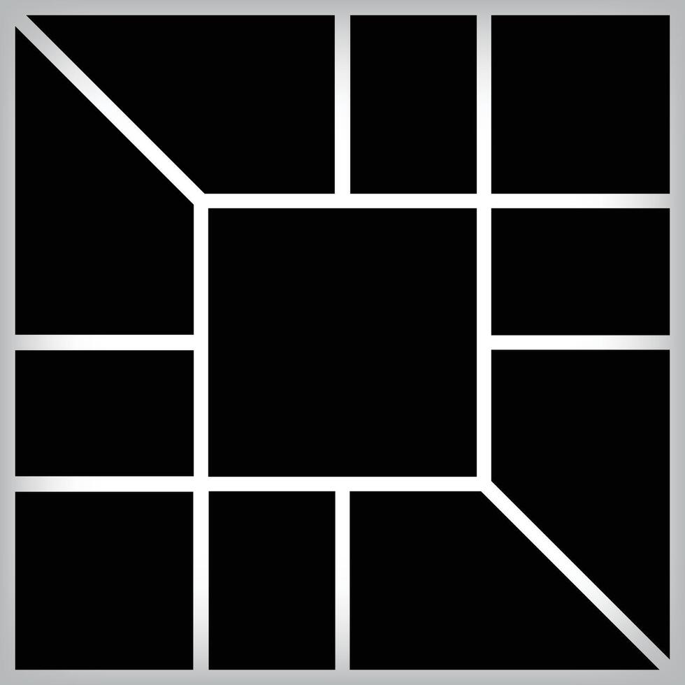 Stencil composition collage template for square photos. design and grid for photos. Simple trendy geometric design on white background vector