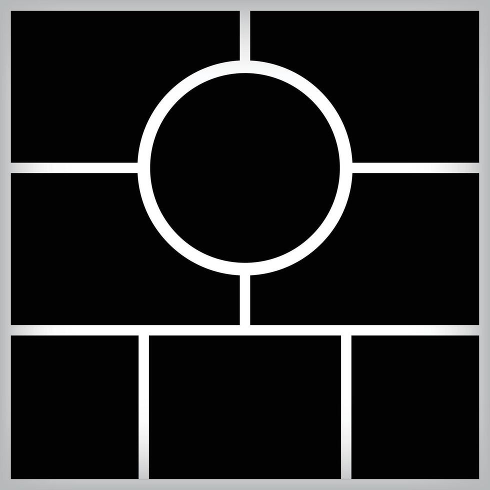 Stencil composition collage template for square photos. design and grid for photos. Simple trendy geometric design on white background vector