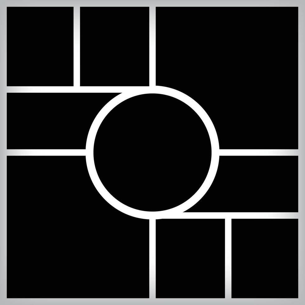 Stencil composition collage template for square photos. design and grid for photos. Simple trendy geometric design on white background vector