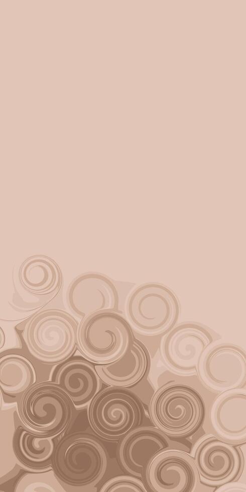 Pastel neutral fluid swirl vertical background to create a trendy cover. Beige texture for web design. vector