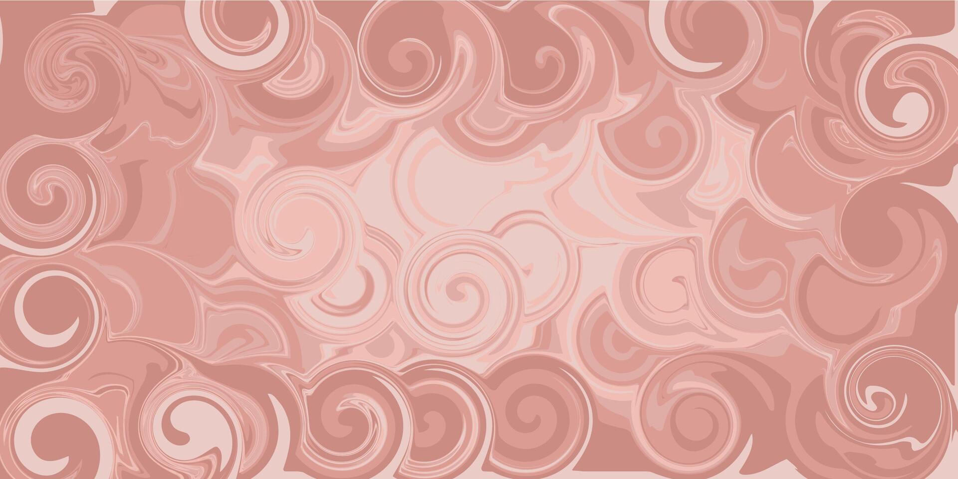 Nude pink fluid swirl horizontal background to create a trendy cover. Beige texture for web design. vector