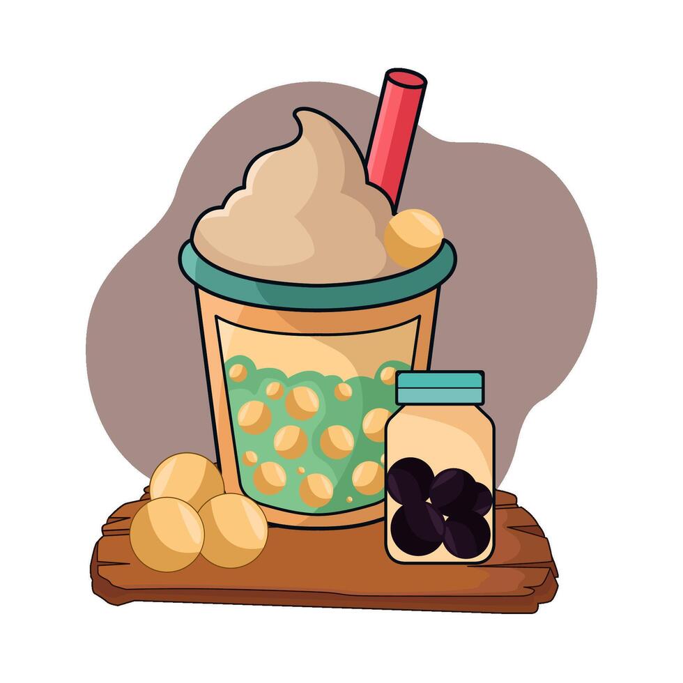 bubble tea drink vector