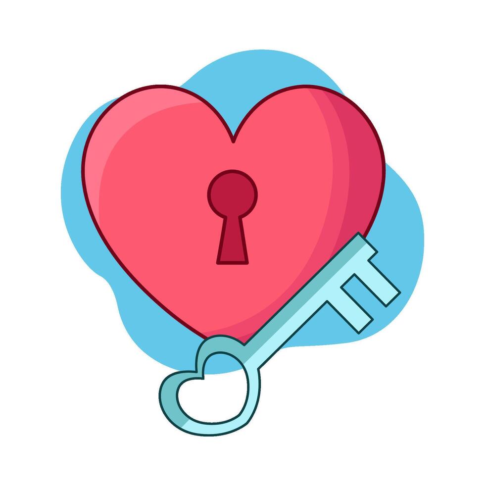 illustration of love lock vector