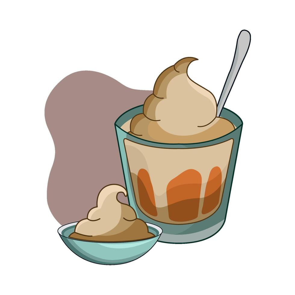 dalgona coffee illustration vector