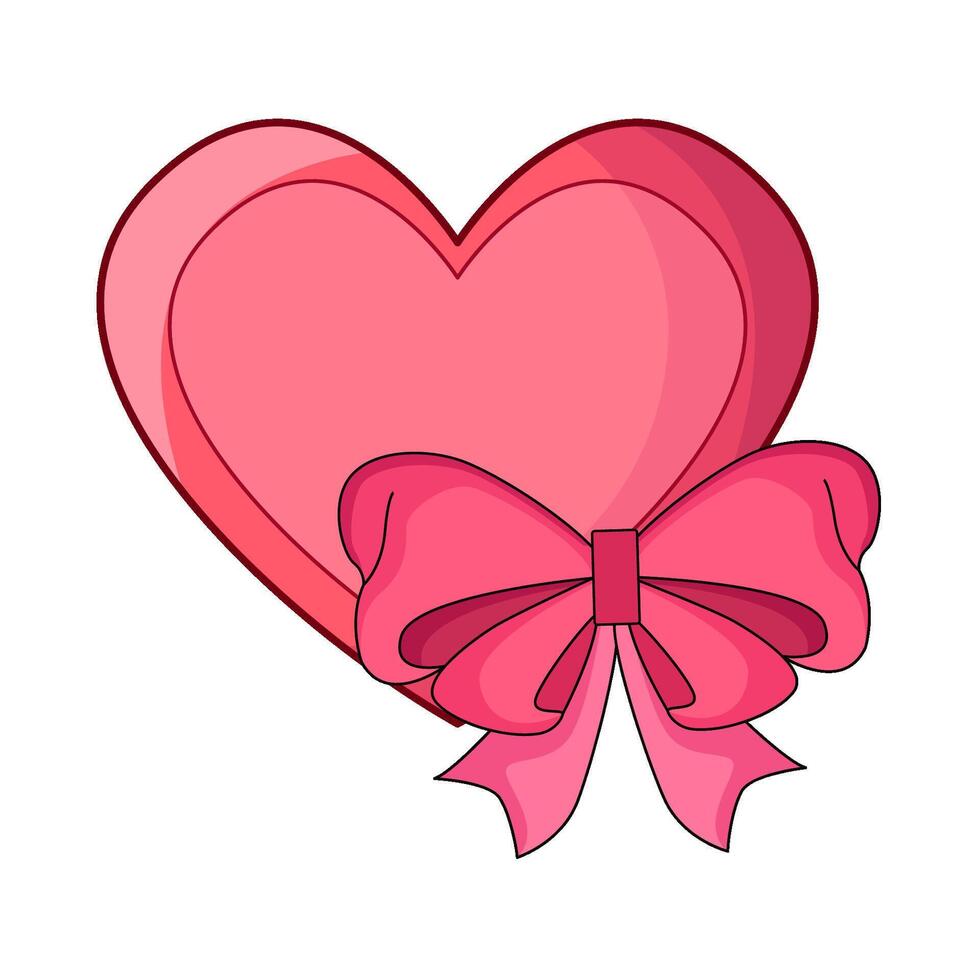 illustration of heart with ribbon bow vector