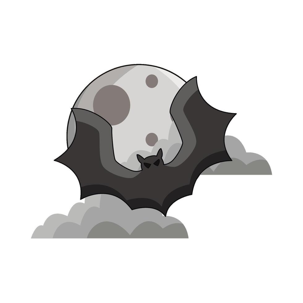 illustration of bat moon vector