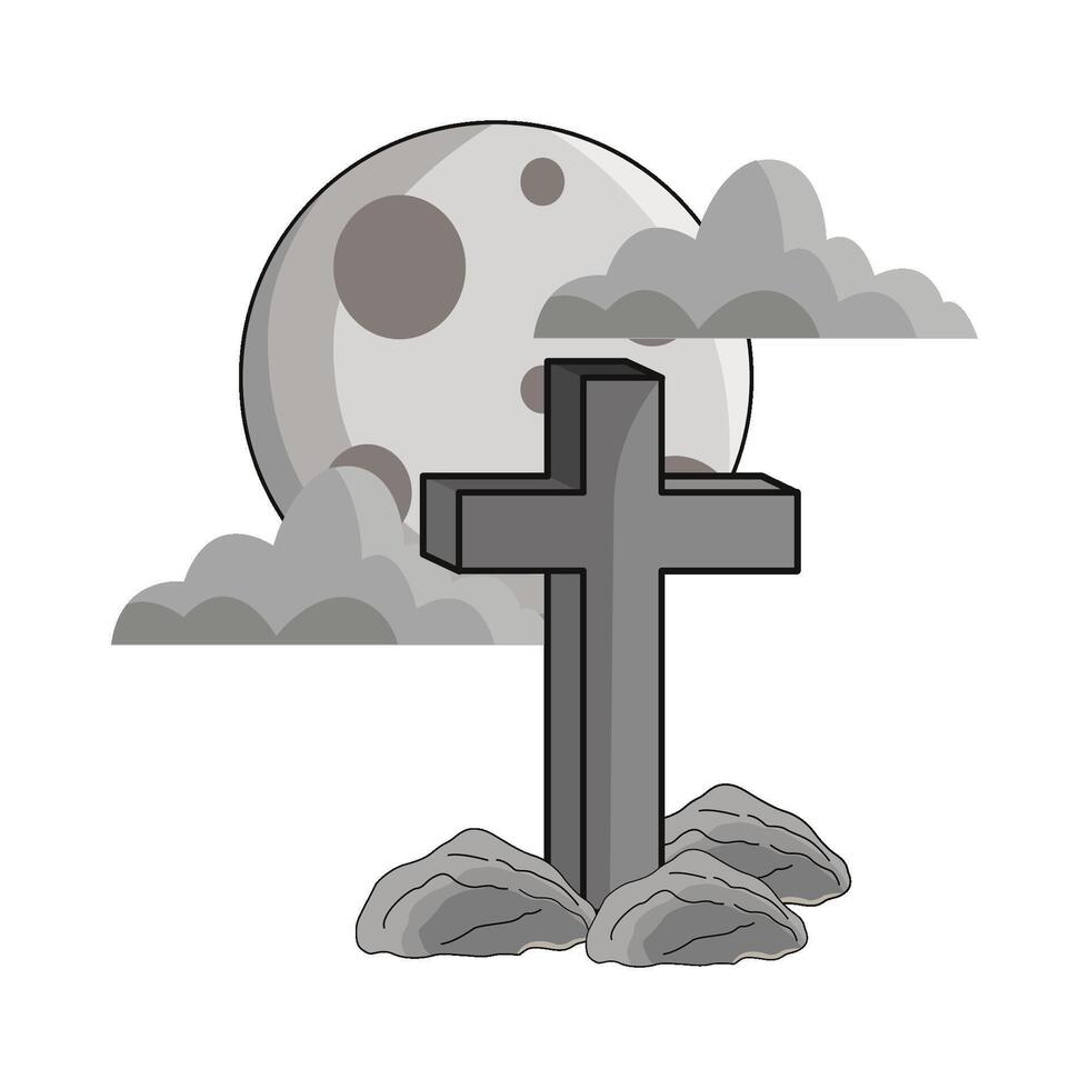 illustration of grave cross vector